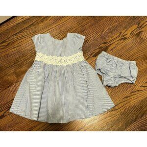 Polo Ralph Lauren | Blue Seersucker Dress with Bloomers Sz 12M‎